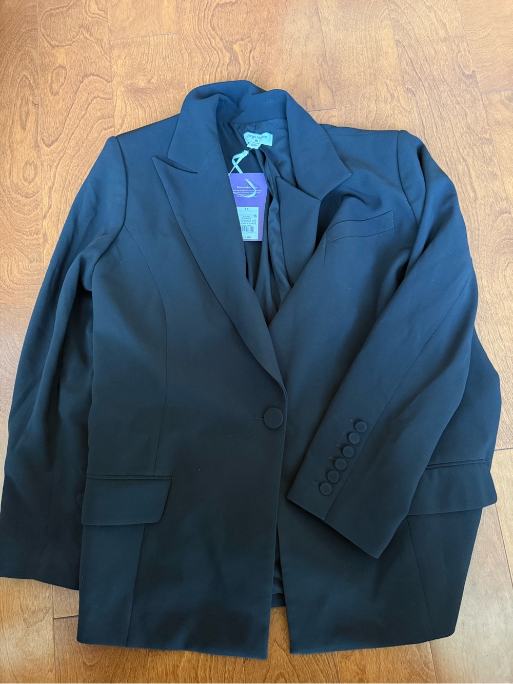 Sergio Hudson x Target- Black Single-Button Women's Blazer 1X